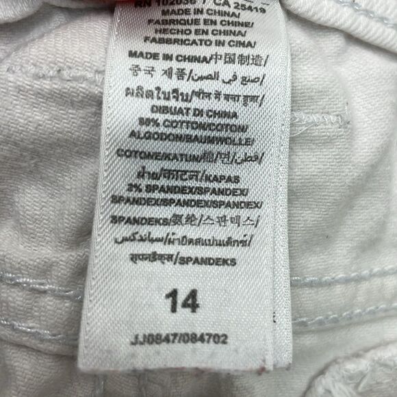 Guess Y2K White Jean Shorts Raw Hem size 14 (Junior size) - Picture 7 of 12